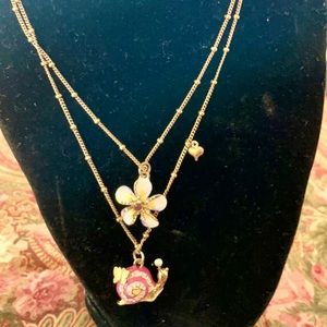 Betsey Johnson Flower and Snail necklace